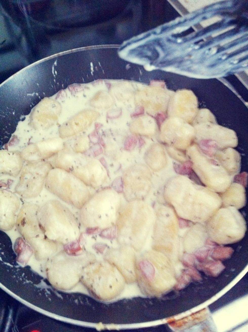 Followed by whipped cream & cook till the sauce thickens. Season it with salt.