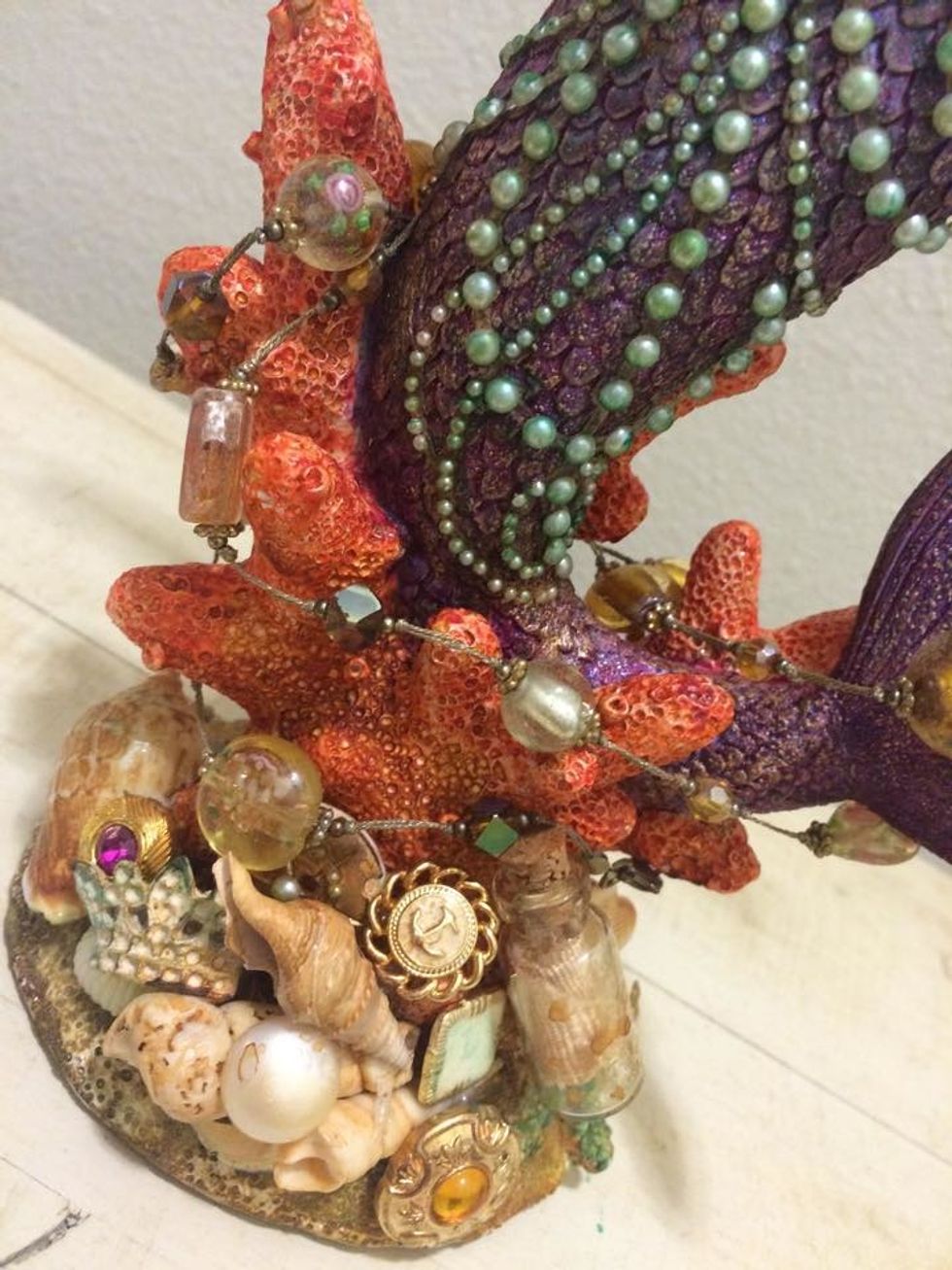 Following are some close up shots. I really hope you've been inspired by my project. Go find something that speaks to you and alter it. Have fun and try some new techniques.