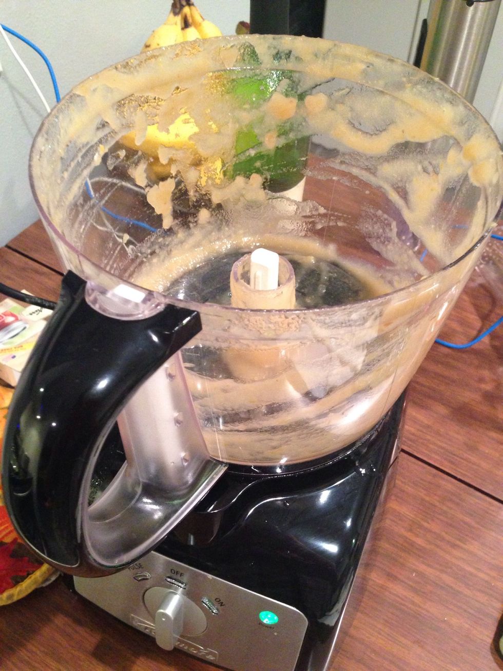 Food process the apples! I let the motor run for 4 minutes for each batch. Then return to your pot. When all was said and done, all the pots when processed fit into one pot. Apples shrink!