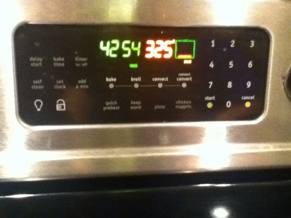 ...for 43-48 minutes. ( this is with a glass pan )