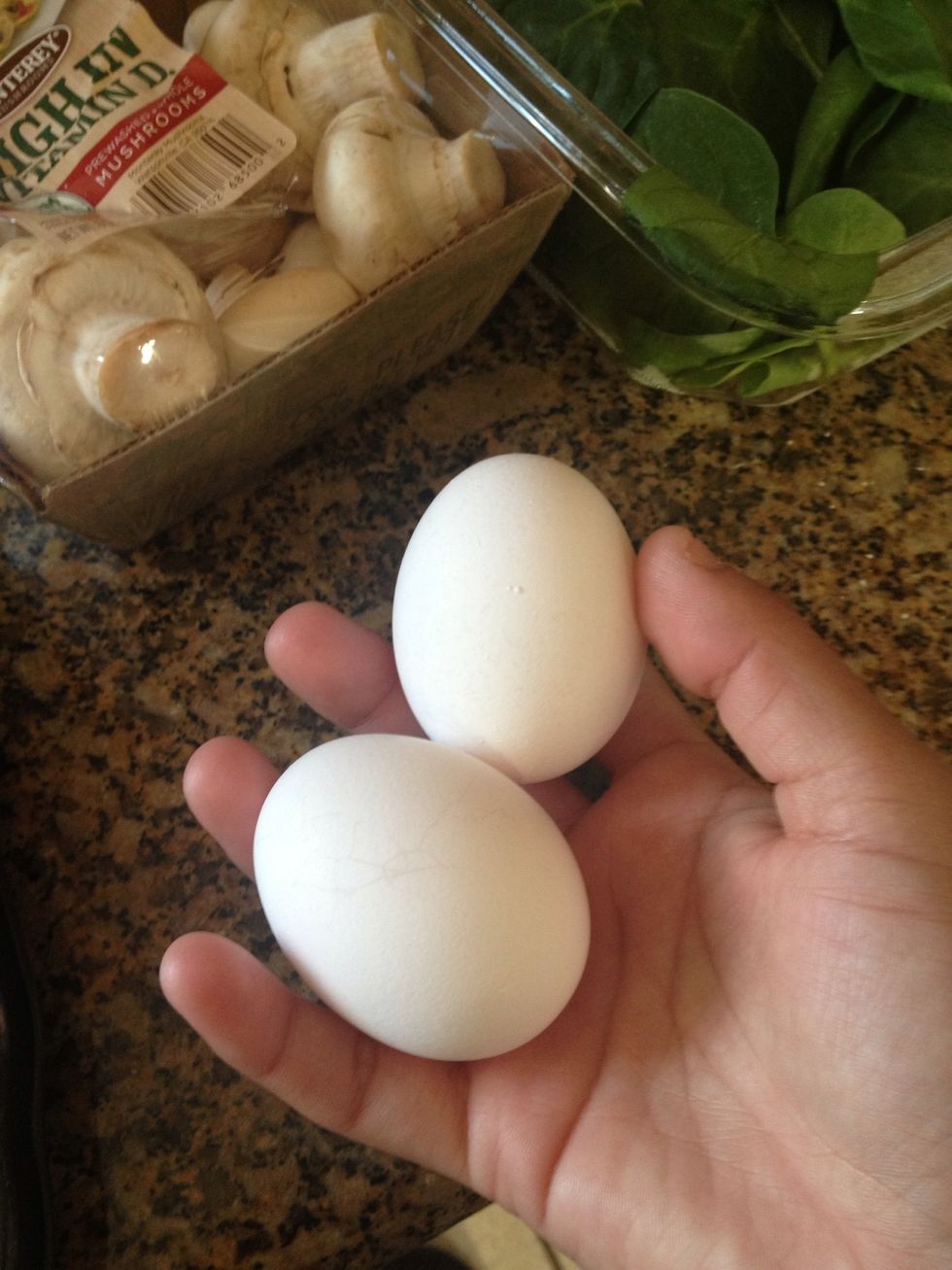 For 6 "cupcake size" egg bites, use 2 whole eggs