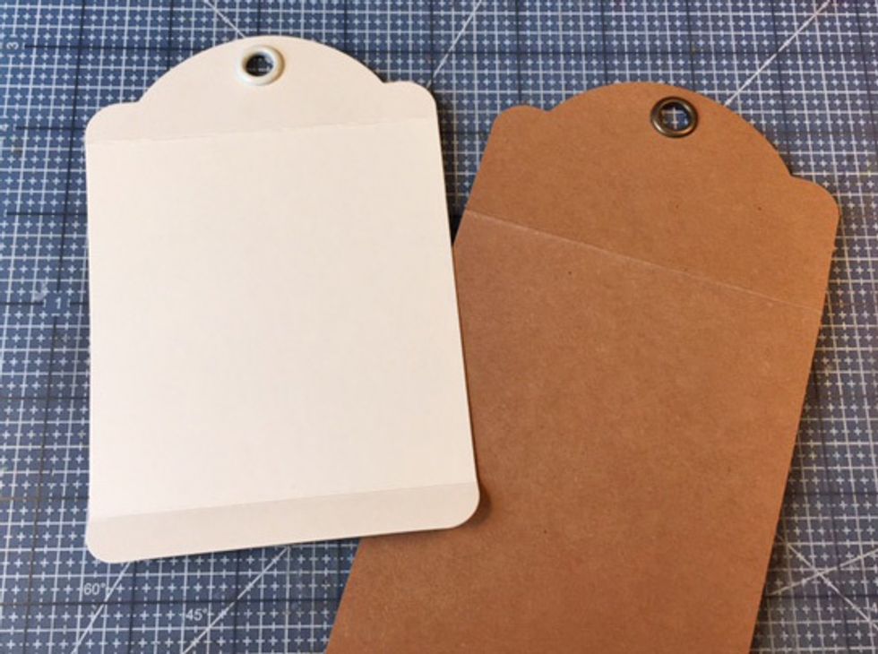 For a box that has a top that will tie closed, score and fold top at 1 1/2" down from corner.