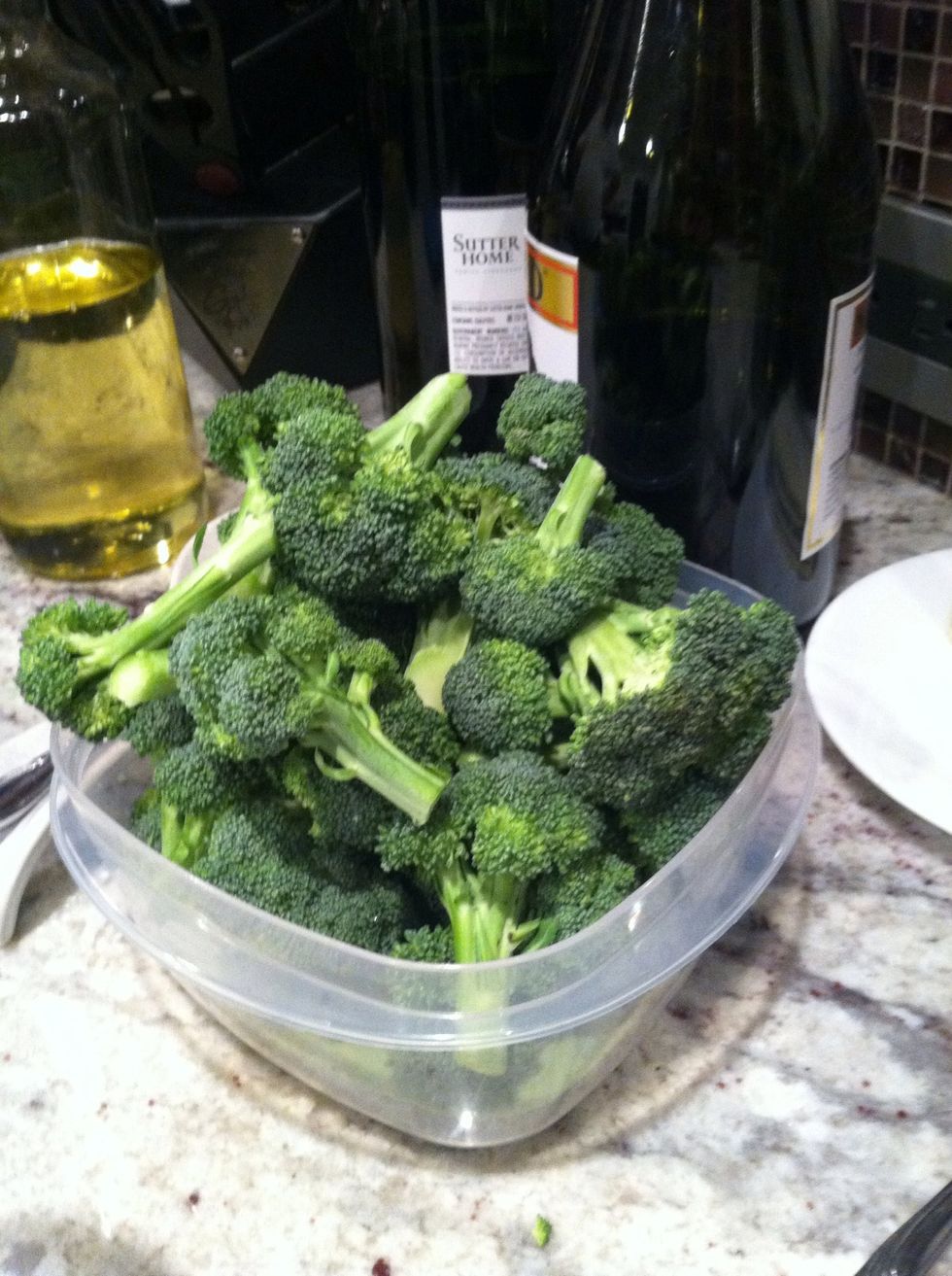For a delish veggie side: Add broccoli to boiling water, heat until water reboils - then broccoli is done.