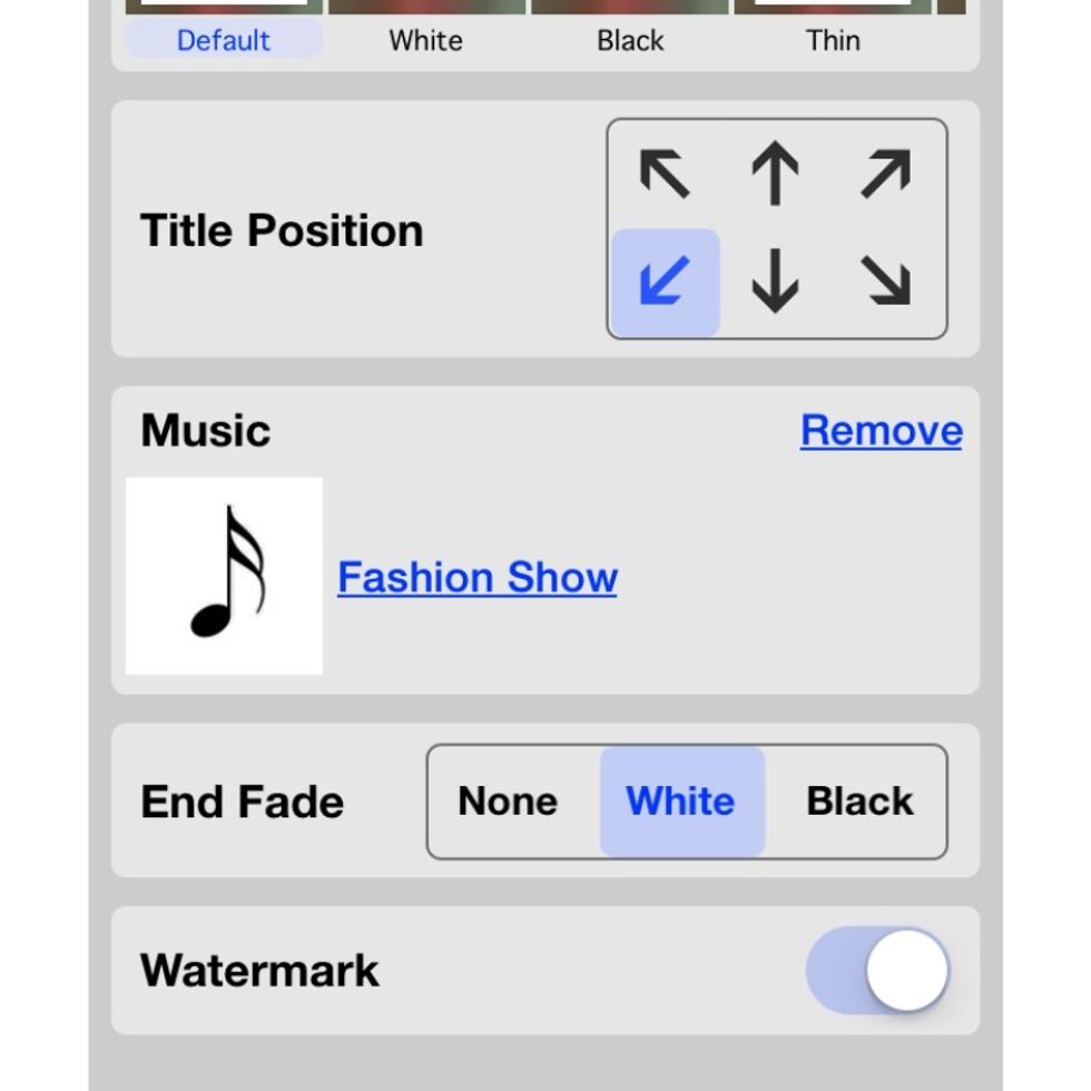 For a finishing touch, add a closing transition or fade and the optional watermark.