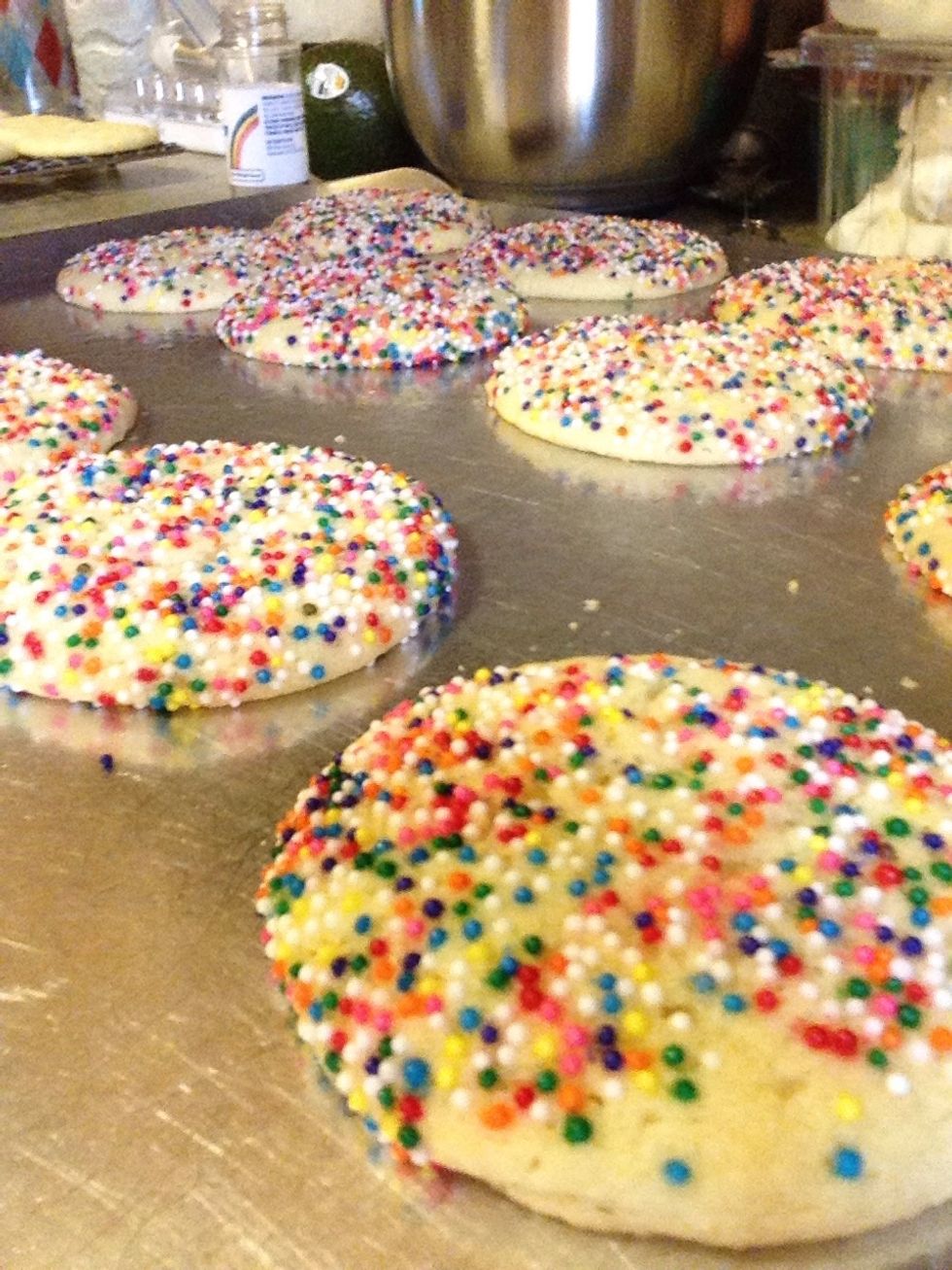 For a more colorful look, try rolling the balls of dough in colored sugar or sprinkles before baking them.