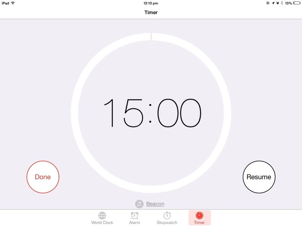For about 15 minutes