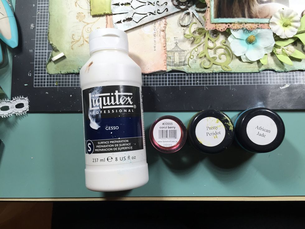 For added dimension and a polished look, I softened up the flowers with gesso, then highlighted them with Silks paints.