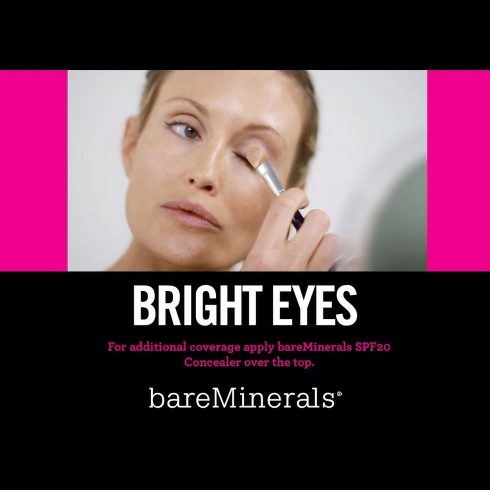 For additional coverage apply bareMinerals SPF20 Concealer over the top.