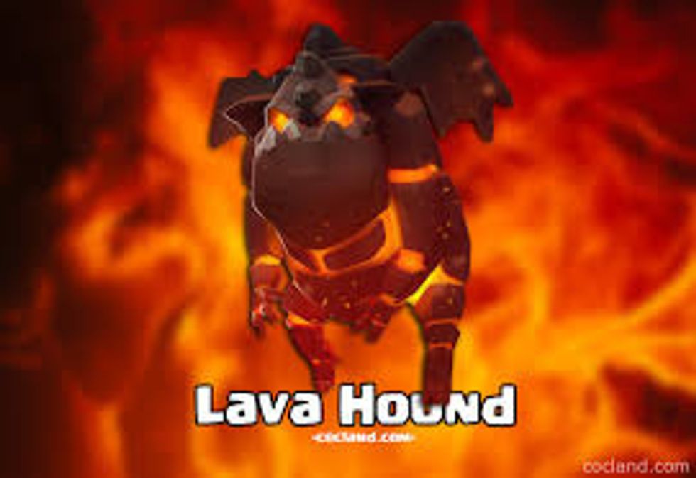 For air phase use the lavahounds at 2 sides to destroy the air defences. Then send in the balloons in a wave behind the lavahounds. After, put down a haste in middle and the 3 rages beside the haste.