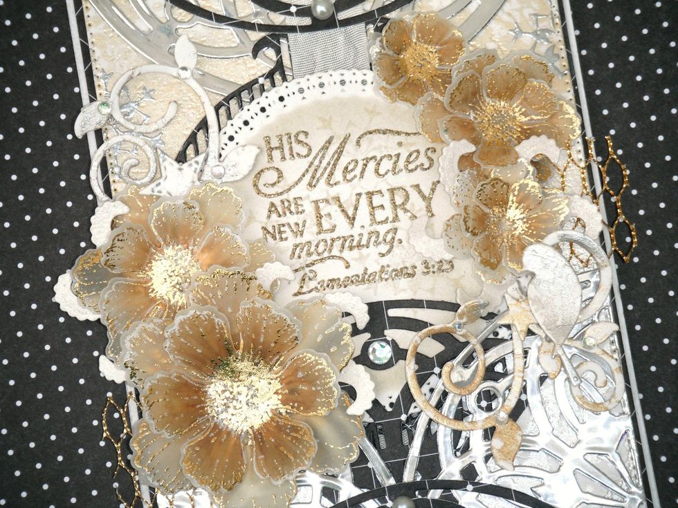 For an even more interesting effect, color the back of the foiled flowers with alcohol markers. The color will subtly show through!