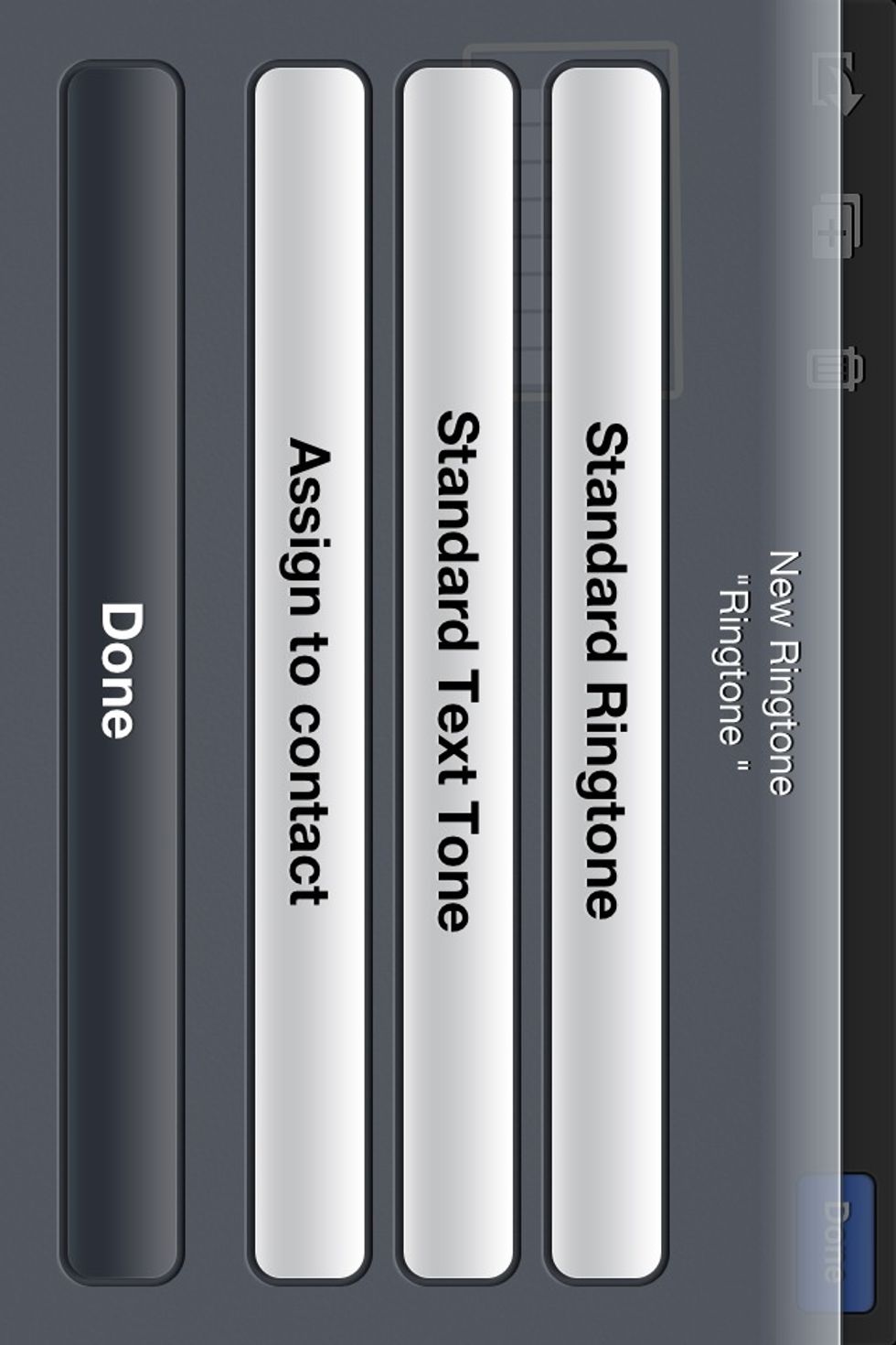 For an iPhone you could use it as a custom ringtone for a certain contact. You can also use it as a custom text tone (bye bye Apple Defaults!!) I choose STANDARD RINGTONE. Tap DONE.
