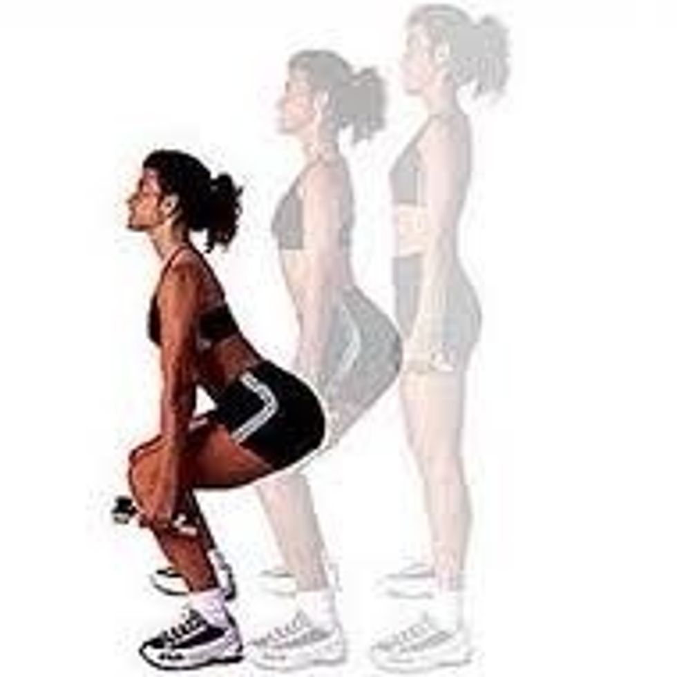 for basically your whole leg(but really feel in your thigh) do squats while holding weights(also arms)