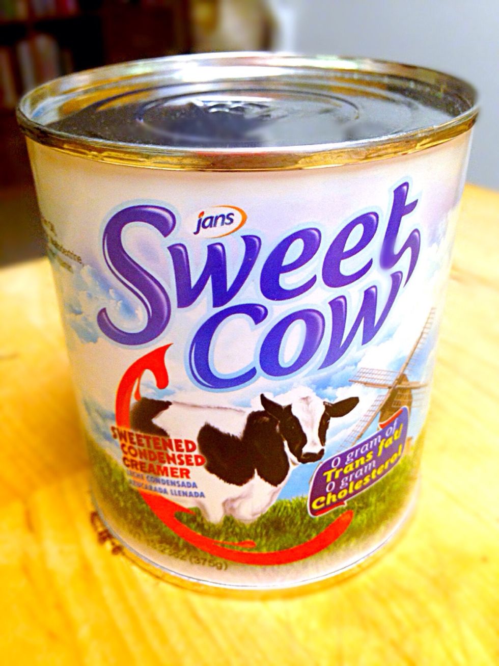 For binding I use home made butter icing. This is the condensed milk I use. Any chocolate icing will do or for easy recipe just use Nutella or any chocolate spread