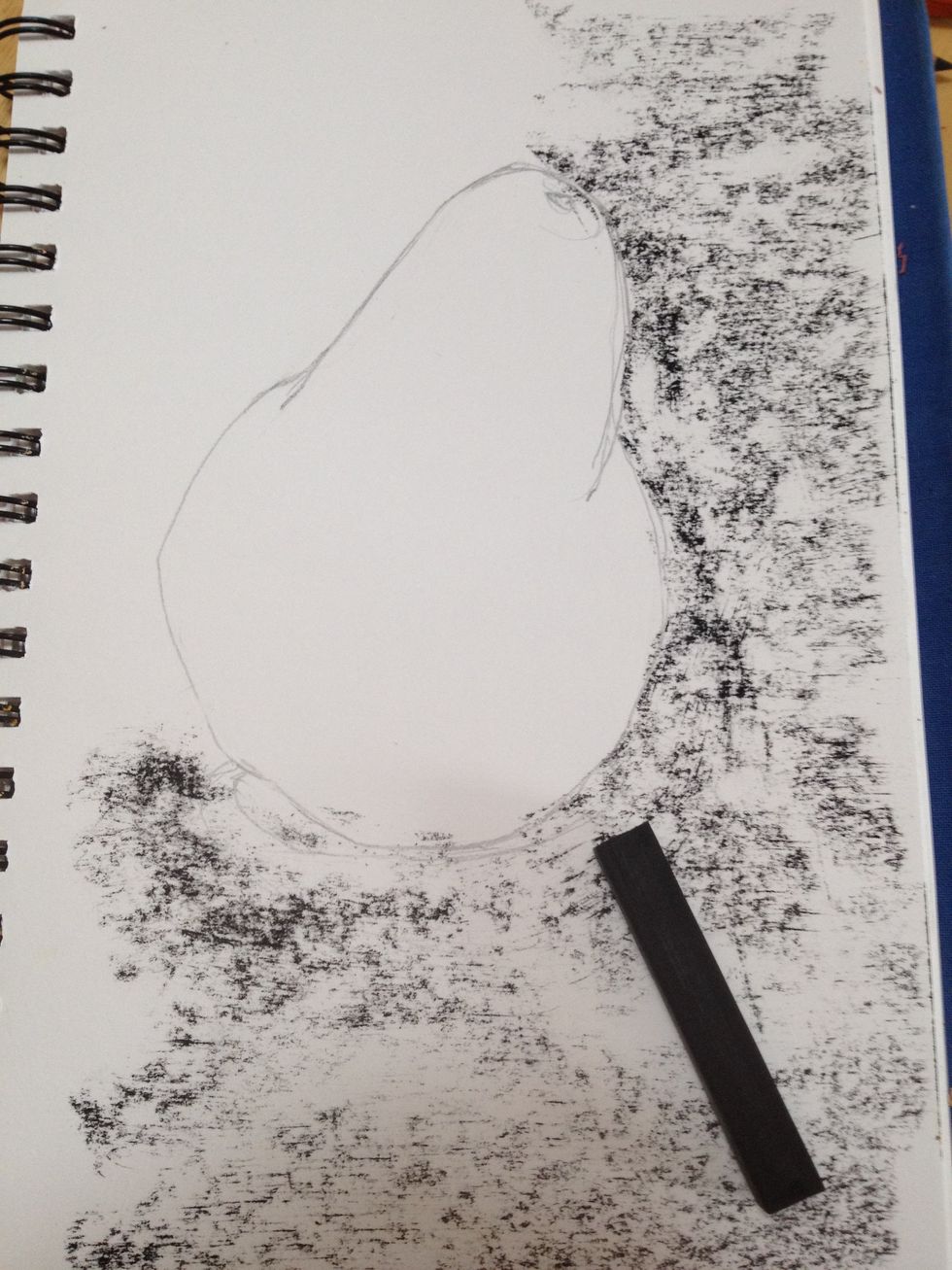 How to use charcoal to draw a pear B+C Guides