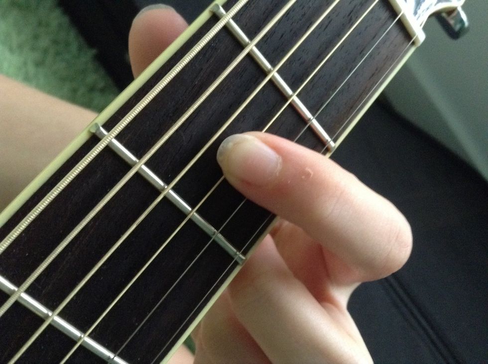 for "D", place one finger on G,