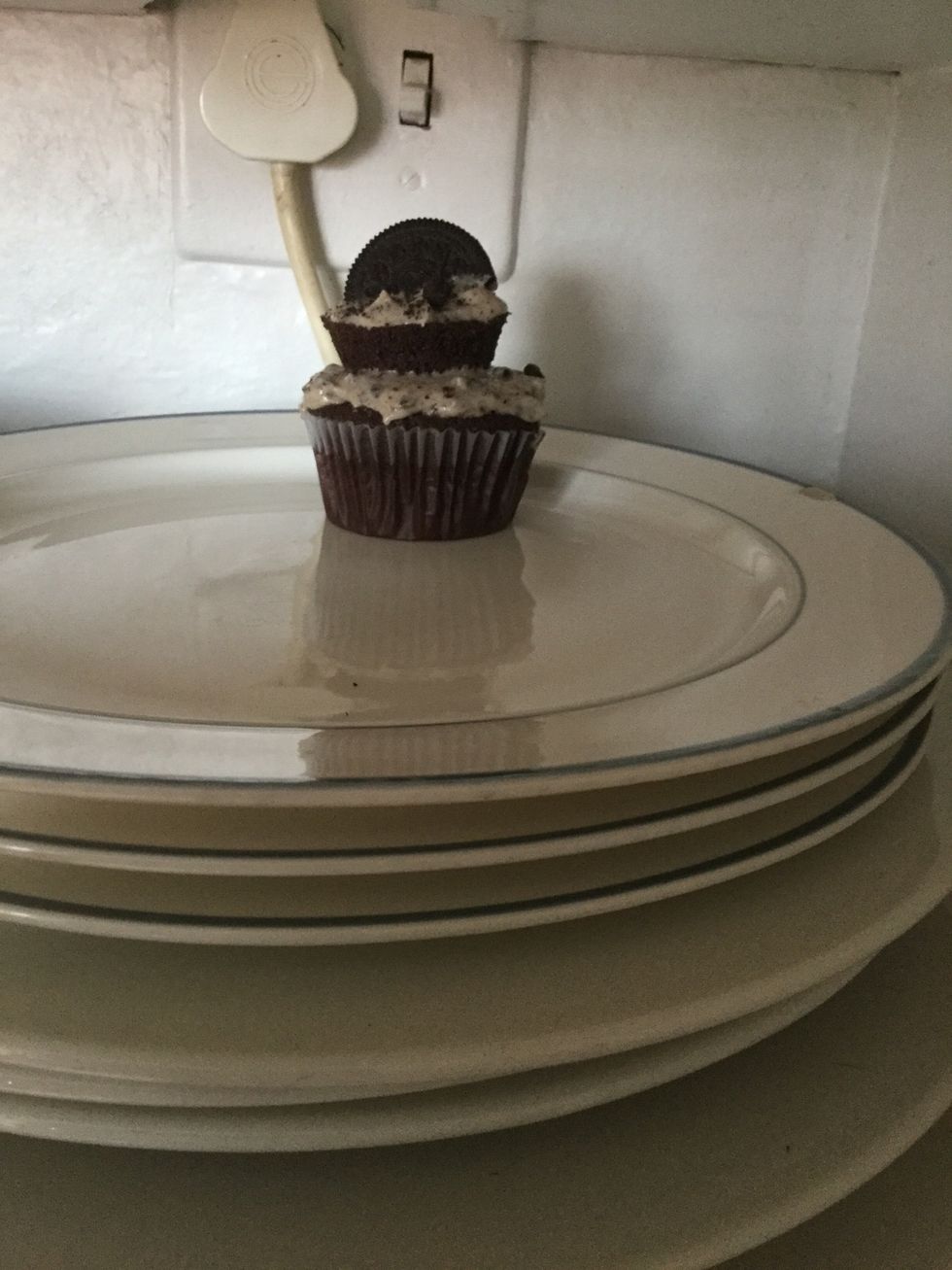 For decoration you can use any type of toppings or sprinkles. I crushed some Oreos and sprinkled the crumbs all over the cupcake.