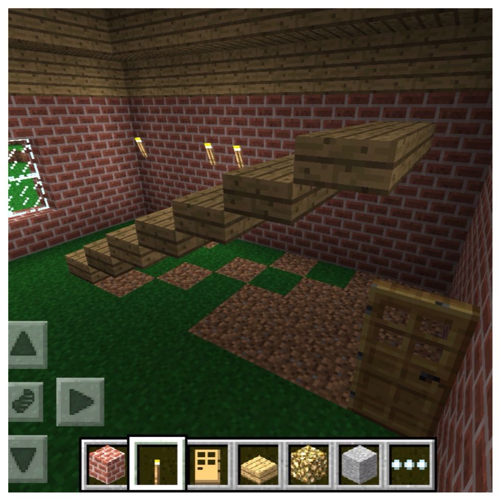 For each level of your stairs, add one more slab. You'll want to do this because when you cover the room it will keep it the same size. (Trust me on this, even though it may not make sense.\ud83d\ude09)