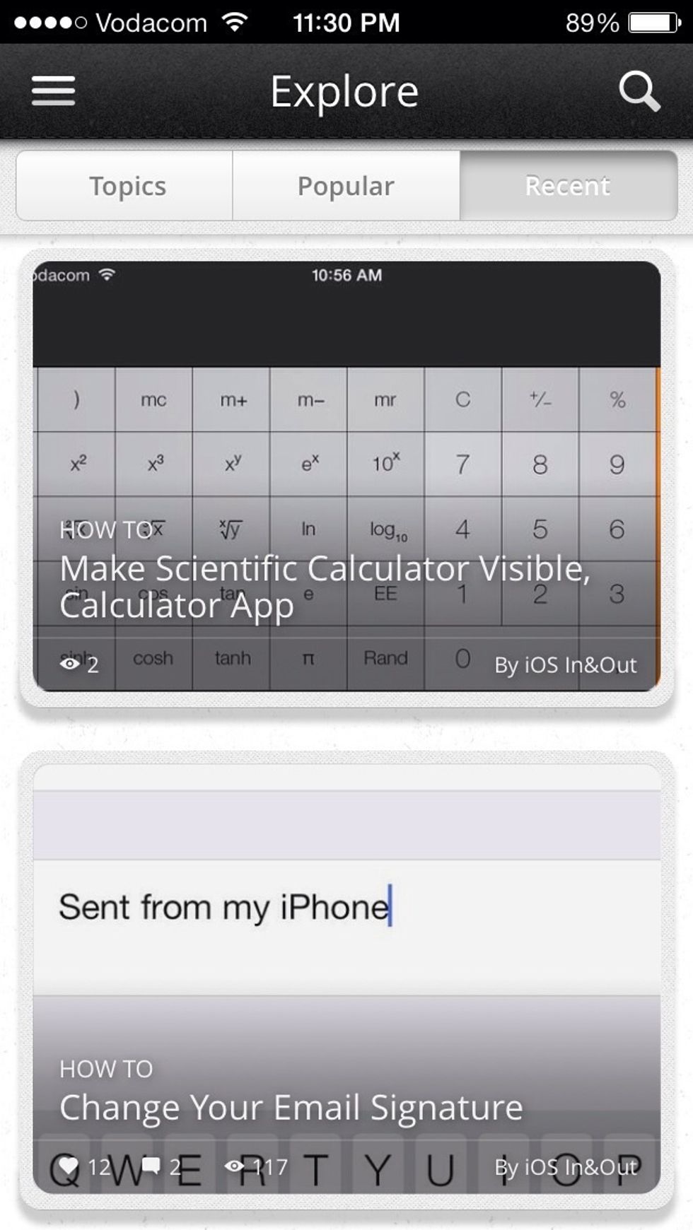 For example if you touch the status bar while viewing recents how to guides you will go to the top of the list immediately.