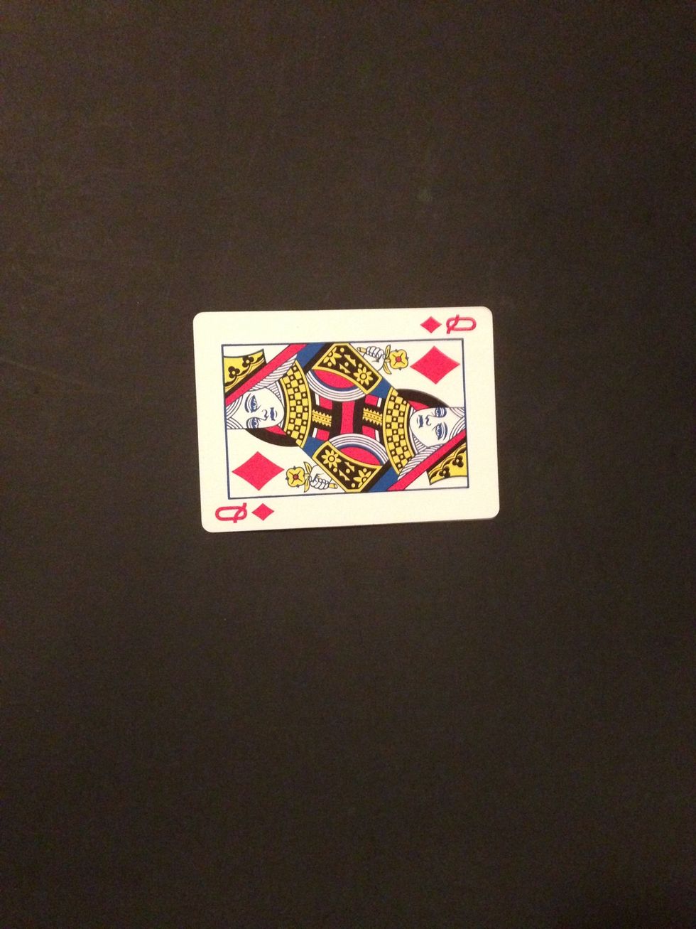 For example the card picked in this trick was the queen of diamonds.