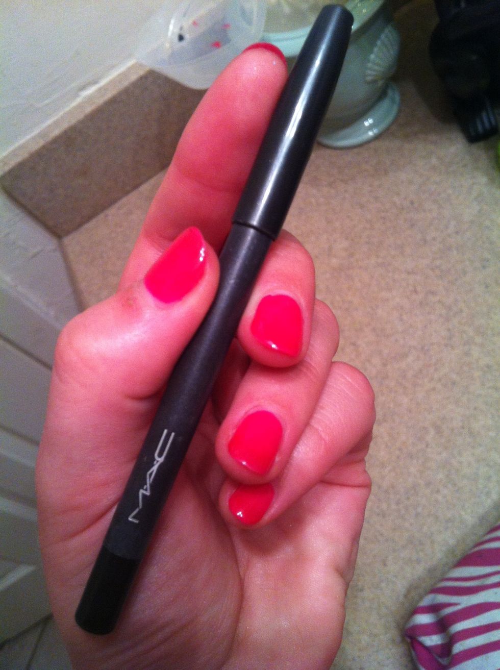 For eyeliner I am using Mac's "engraved". I love this eyeliner it last 24 hours and doesn't come off when your eyes get a tad watery.