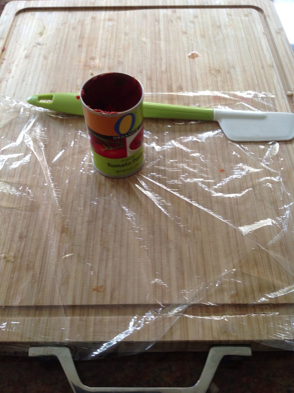 For leftover paste. Put some cling wrap and lay it down.