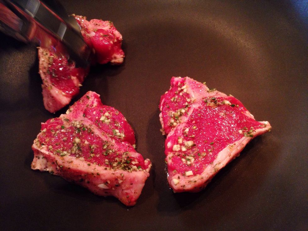 For medium rare, about 3-4 minutes each side. Cook longer if you like it well done.