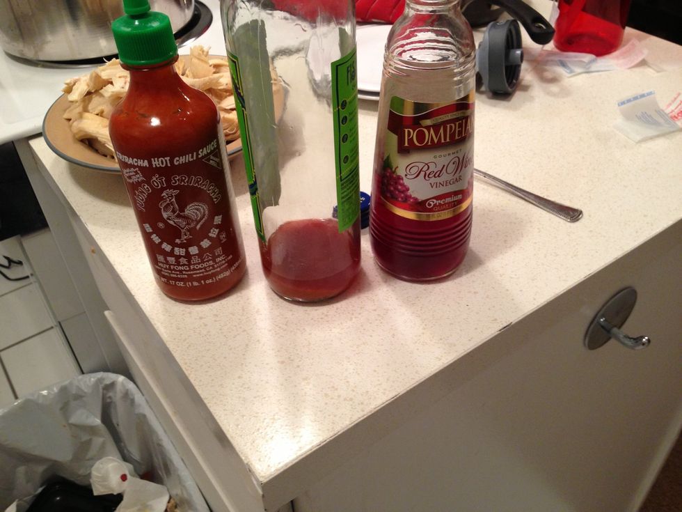 For more flavor and a kick mix sriracha and red wine vinegar then fill bottle with water and add to pot.