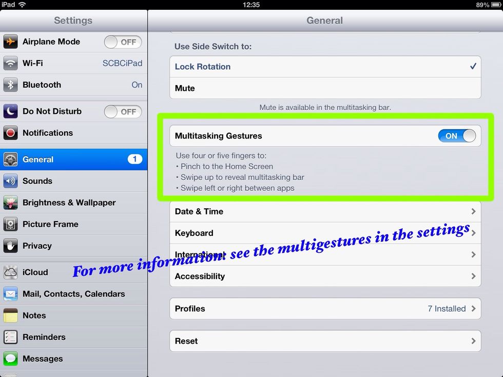 For more information please navigate to the multitasking gestures in the settings