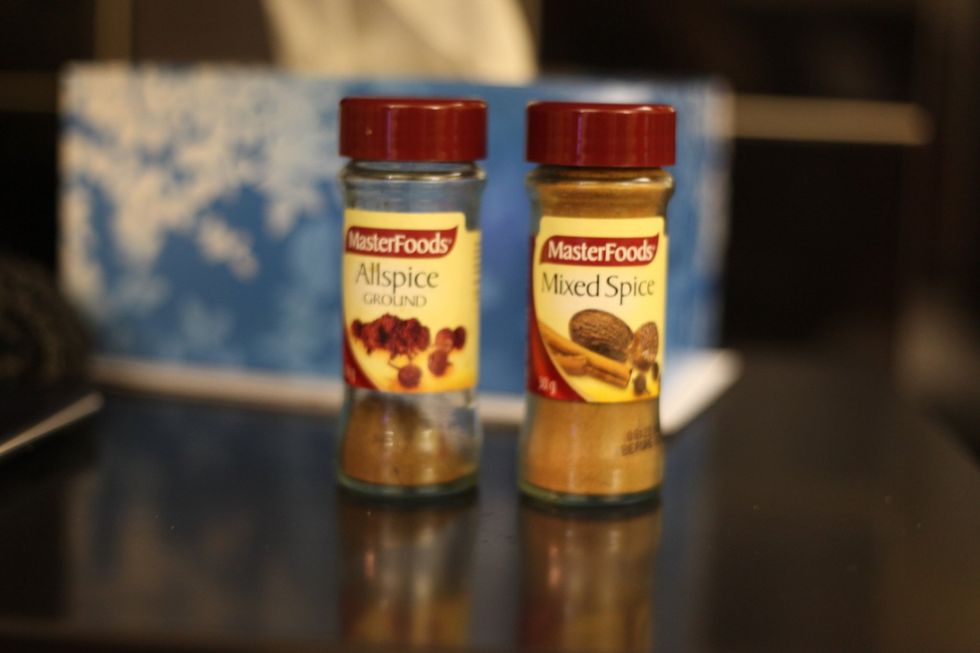 For now It's allspice, cinnamon, mixed spice and all purpose seasoning. You'll see these spices again soon.