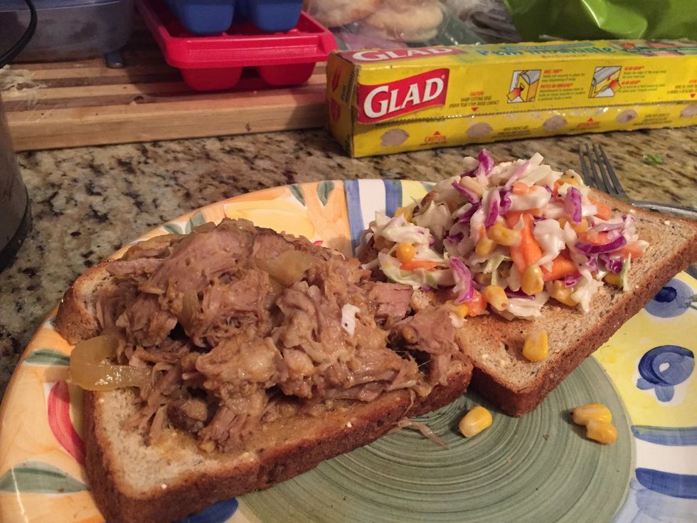 For optimal results, add some coleslaw to your sandy. Enjoy!