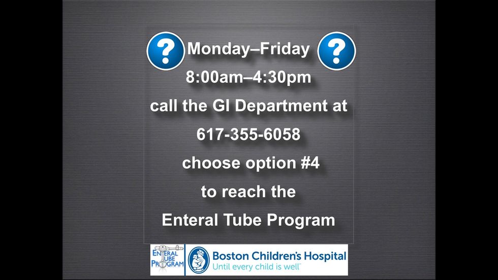 For questions call the number above if your child is a Boston Children's Hospital patient.