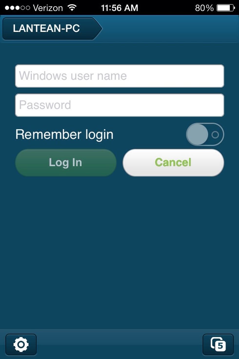 For security purposes, log in using the username and password you use to log in to your computer.