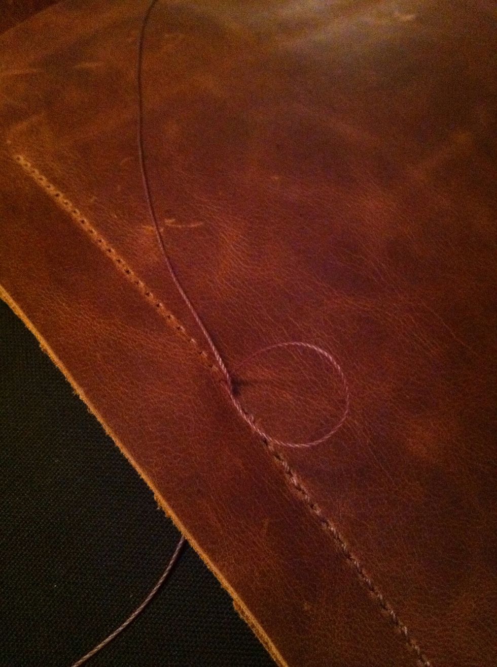For sewing i used a basic sewing machine technique. Or you could even use a saddle stitch method. You can google saddle stitch videos for good techniques.
