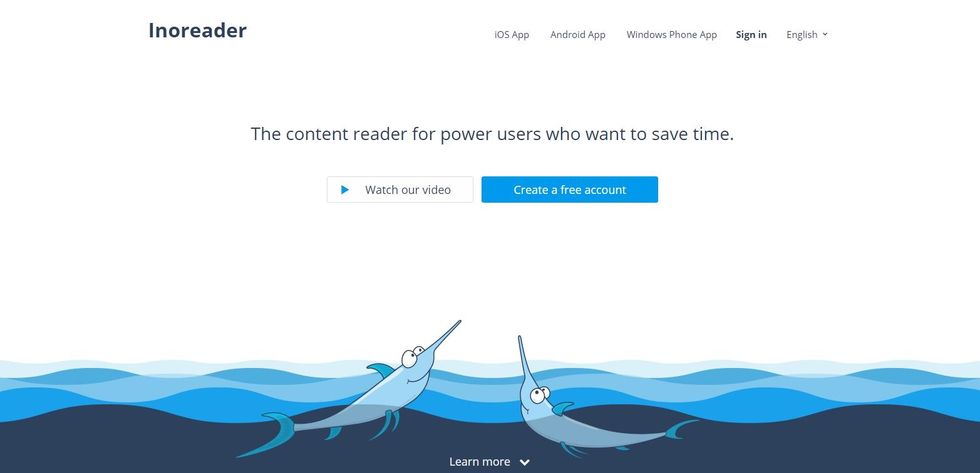 For starters, you'll need to register an account on Inoreader.com. This is a powerful content reader that supports getting content via RSS feeds, Twitter, Facebook, Google+ and more