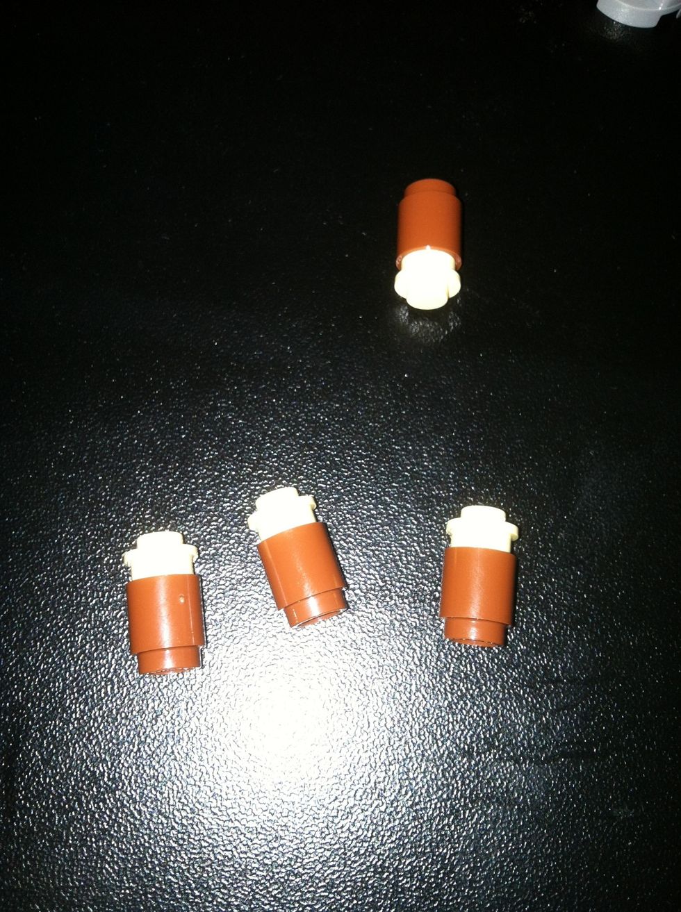 For the arms and the legs take a brown piece and and small white piece and put them together