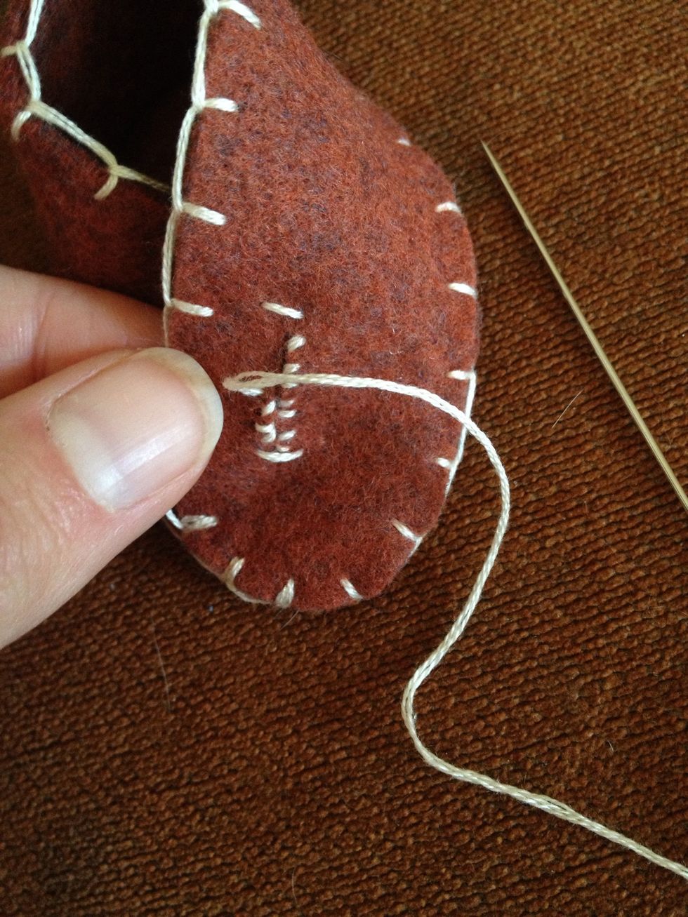 For the button hole, Cut a hole long enough for the button and enforce with embroidery thread.