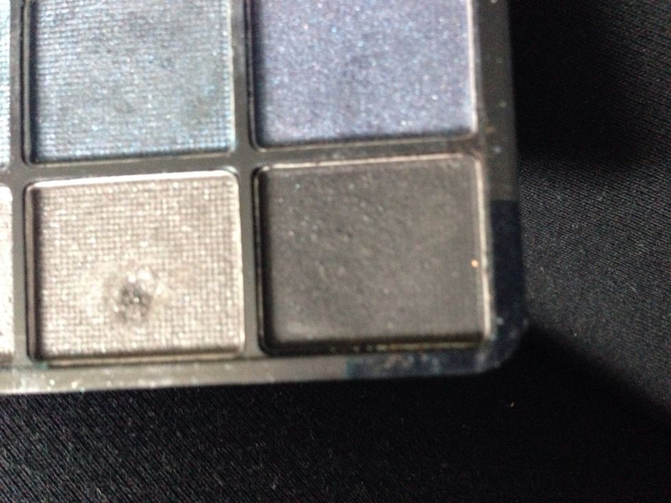 For the eyebrows I used the matte black in the Claire's eyeshadow pallet