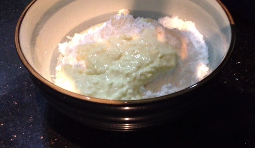 For the filling, mix everything in a bowl. Add milk if needed, to get a smooth yet thick batter.