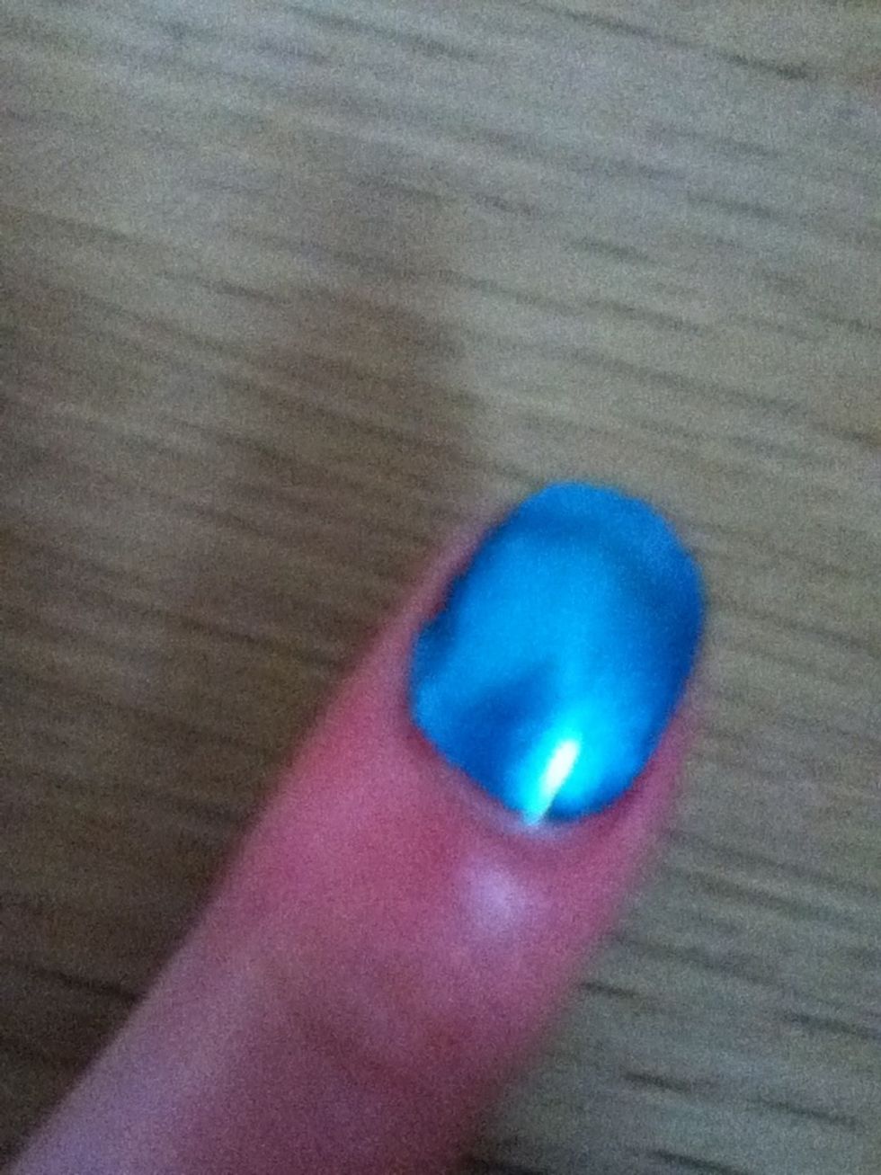 For the fourth design paint the nails turquoise.