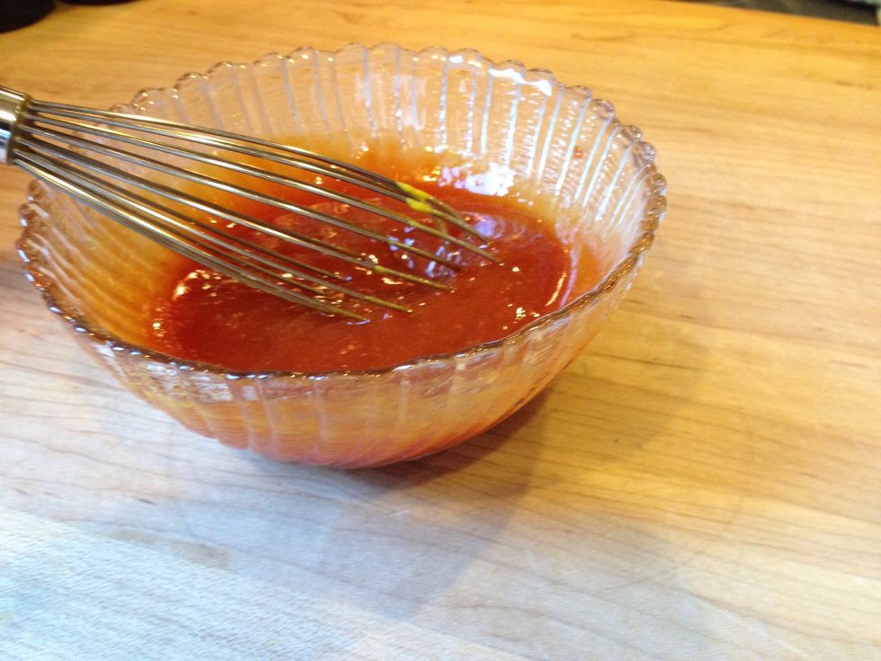 For the glaze, mix the ketchup, brown sugar and mustard in a small bowl.