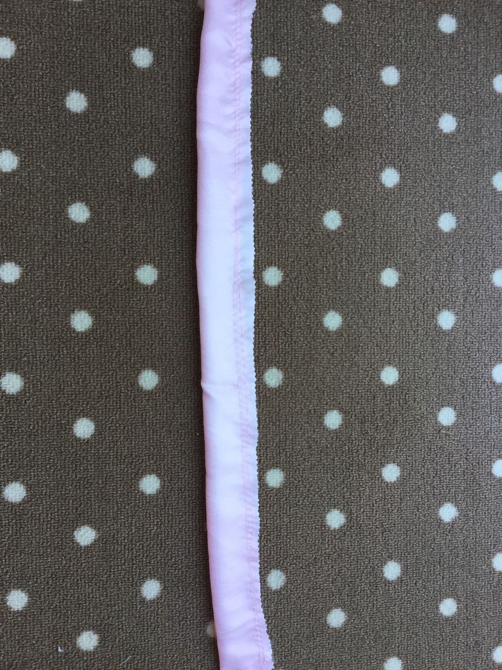For the handles, fold the rectangle in half and sew one end leave the other one open. Then, turn them the right way.