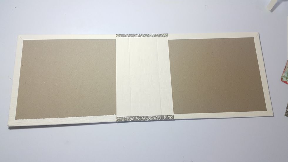For the inside of the album, cover the binding section with cardstock of 4"x6"