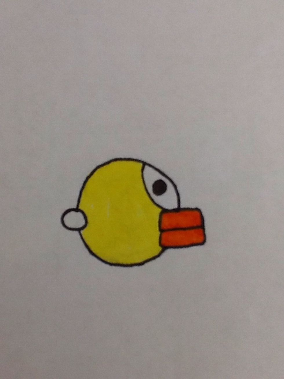 For the last step, outline your bird with the Sharpie to make him come to life!!!