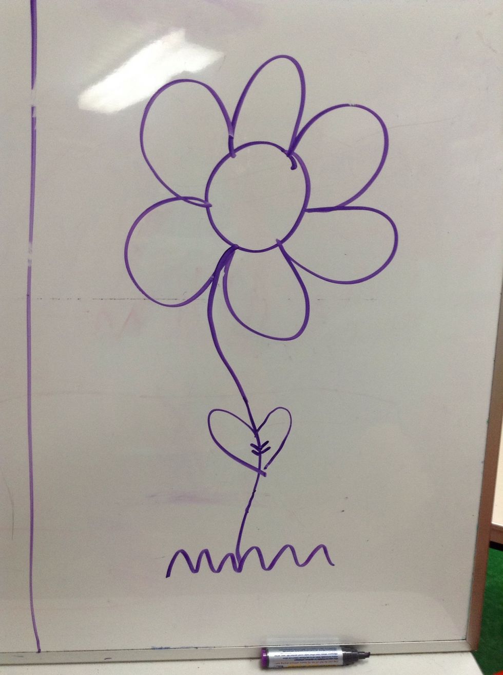 For the last step you have to draw some grass or you can draw a pot to make the flower stand in the pot.