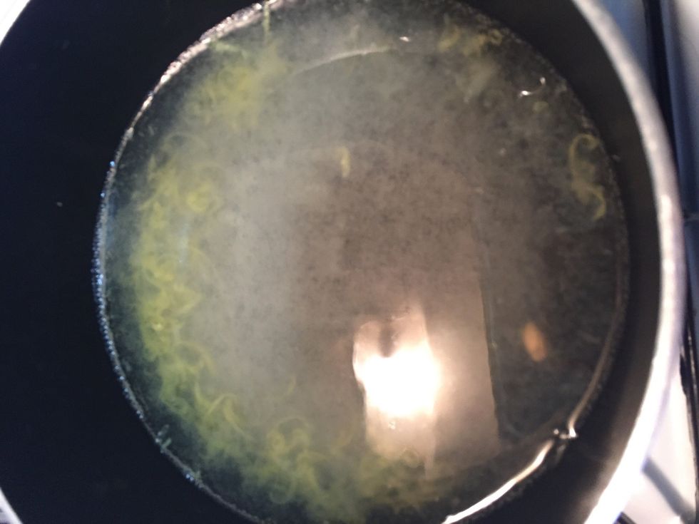 For the lemon drizzle: boiled sugar, 1/2cup of water, and juice from 1 lemon.