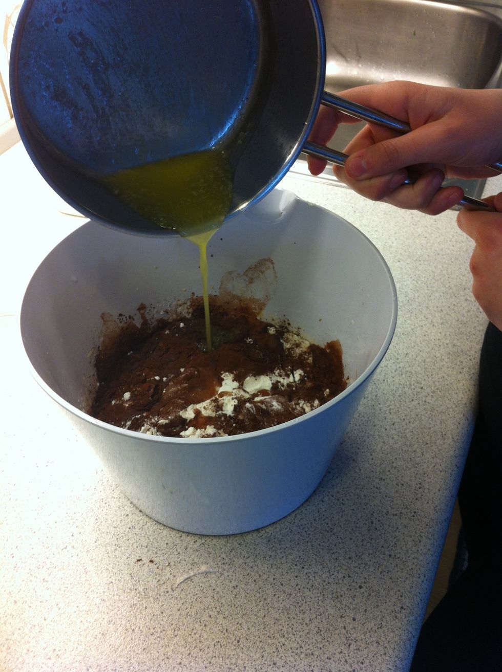 For the melted butter into the bowl