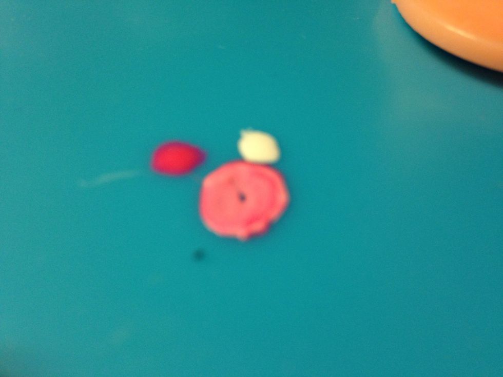 For the next step if ur lighter pink isn't like enough all u need to do is mix done white with the pink