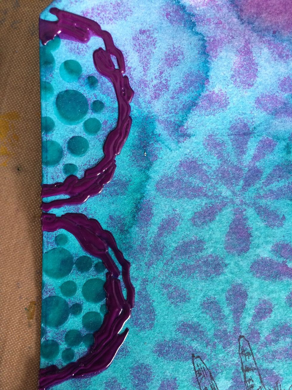 For the second tag, I used two velvet colors and the borders 2 stencil.