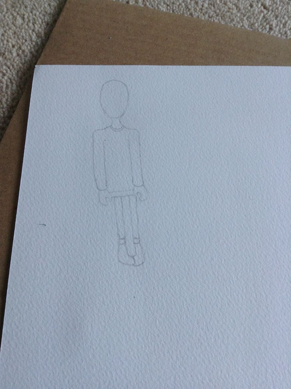 For the shoes draw a L shape then one mirror to it