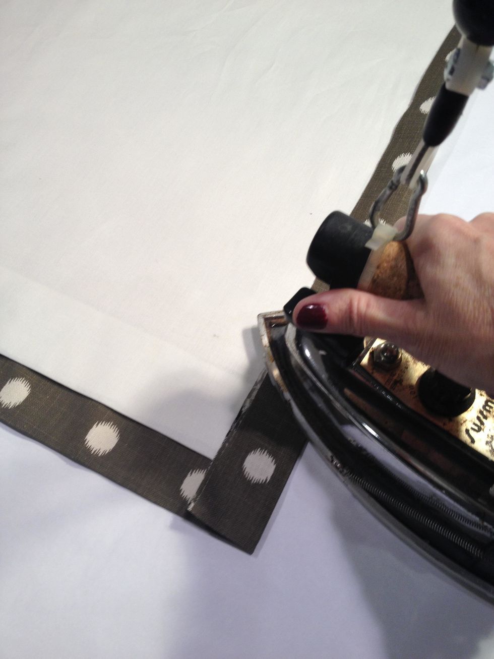 For the side hems, fold over 1-1/2" and press.